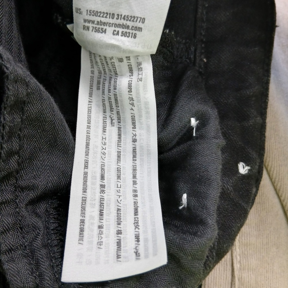 Abercrombie & Fitch Skinny High Rise Jeans Seam Detail Raw Hem Black Size 27/4 - Picture 16 of 16